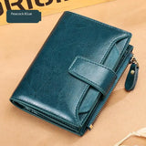 Leather Women's Wallet Short Multifunctional Zipper Buckle