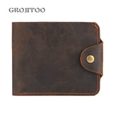 Men's Crazy Horse Cowhide Wallet Oil Wax Leather Bag