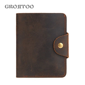 Men's Crazy Horse Cowhide Wallet Oil Wax Leather Bag