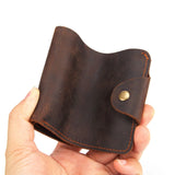 Men's Crazy Horse Cowhide Wallet Oil Wax Leather Bag