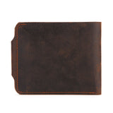 Men's Crazy Horse Cowhide Wallet Oil Wax Leather Bag