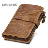 Men's Crazy Horse Long Wallet Anti-RFID Retro Purse