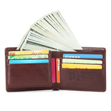 RFID Leather Wallet Oil Wax Cowhide Man Purse Retro Style Card Women Purse