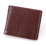 RFID Leather Wallet Oil Wax Cowhide Man Purse Retro Style Card Women Purse