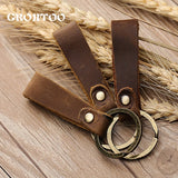 Leather Key Chain Crazy Horse Leather Car Key Chain Purse Keychain