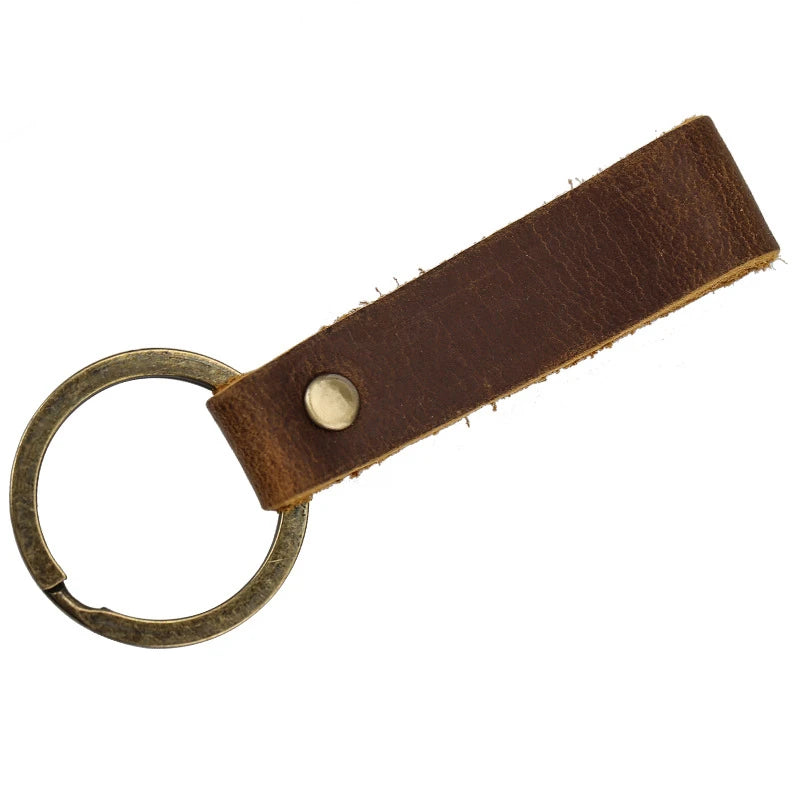 Leather Key Chain Crazy Horse Leather Car Key Chain Purse Keychain