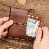 RFID Oil Wax Cowhide Leather Men Wallet Anti scanning leather wallet