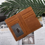 RFID Crazy Horse Leather Men's Wallet Long Purse