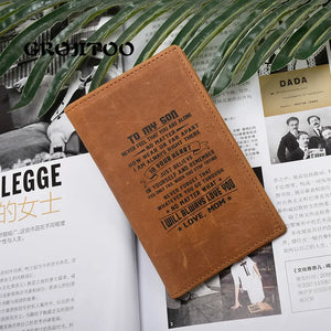 RFID Crazy Horse Leather Men's Wallet Long Purse