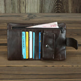 Men's Soft Leather Wallet with Oil Wax Finish