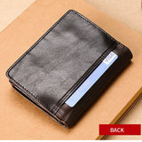 Cowhide Leather Wallet Men Zipper Coin Purse Large Capacity