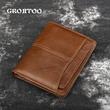 Wax Leather Men's Wallet Multi-Card Short Wallet