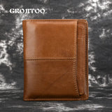 Wax Leather Men's Wallet Multi-Card Short Wallet