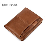 Wax Leather Men's Wallet Multi-Card Short Wallet
