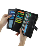 RFID Leather Handbag Long Wallet Top Cowhide Card Mobile Phone Bag