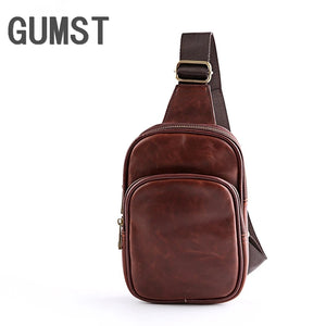 Men's Leather Crossbody Bag Shoulder Chest Messenger Male Bag