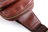 Men's Leather Crossbody Bag Shoulder Chest Messenger Male Bag