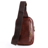 Men's Leather Crossbody Bag Shoulder Chest Messenger Male Bag