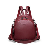 Vintage Leather Backpack for Women, Travel Shoulder Bag, School Bags for Girls