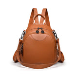 Vintage Leather Backpack for Women, Travel Shoulder Bag, School Bags for Girls