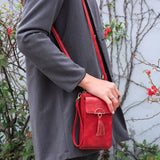Red Mini Cellphone Bag Crossbody Wallet Long Strap