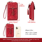 Red Mini Cellphone Bag Crossbody Wallet Long Strap