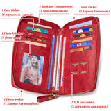 Red Mini Cellphone Bag Crossbody Wallet Long Strap