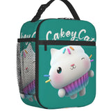 Gabby Cakey Cat Dollhouse Insulated Lunch Bags for Work School