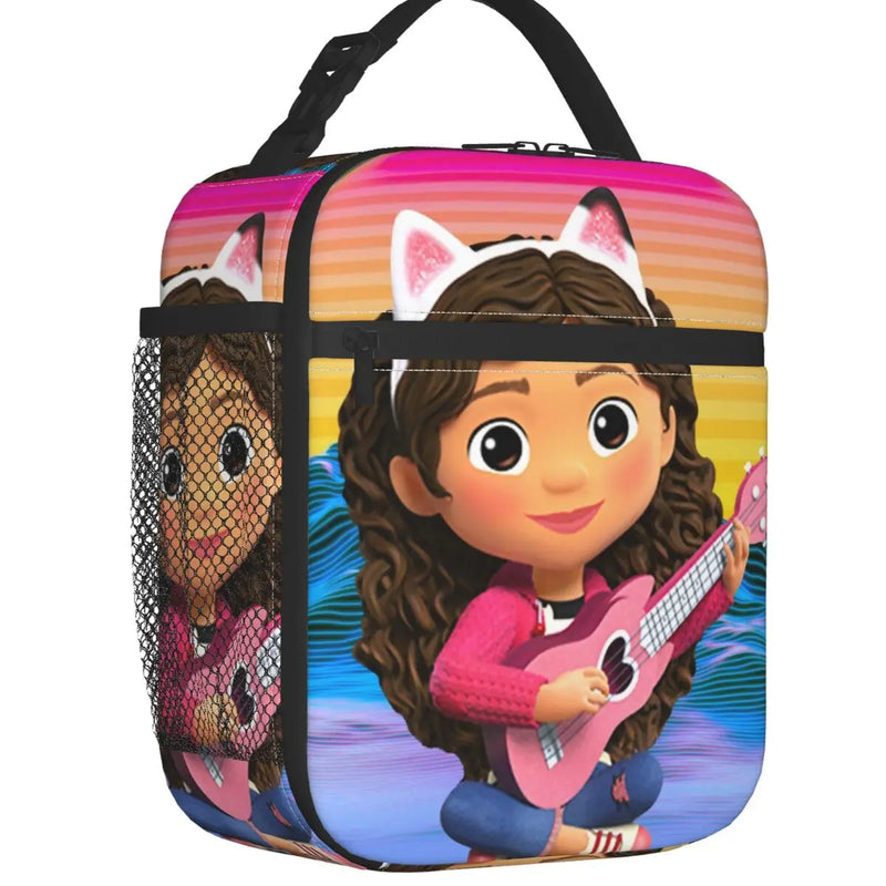 Gabby Cat Anime Dollhouse Insulated Lunch Bag for Work School