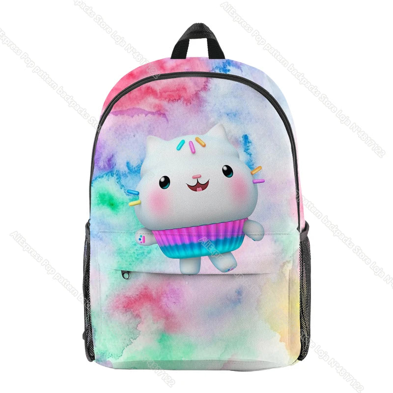 Gabby Dollhouse Cats Backpack Waterproof Kids Boys Girls Teens Mochila