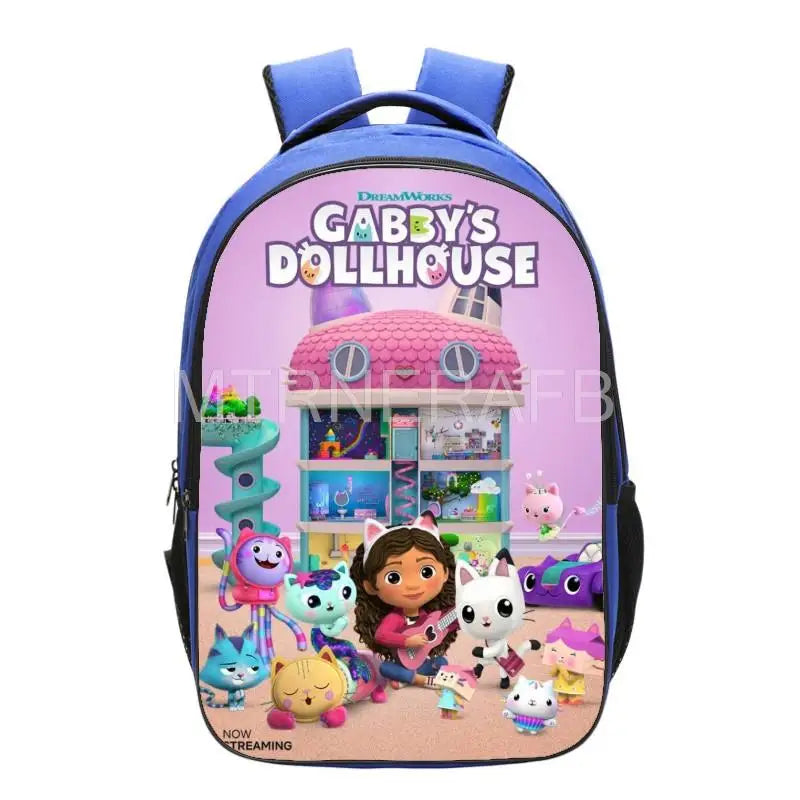 Gabby Dollhouse Cat Backpack for Primary Children - 16-Inch School Bag