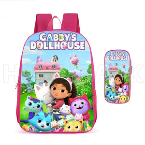 Gabby's Dollhouse School Bags 12" Backpack Princess Girls Cute Mochilas