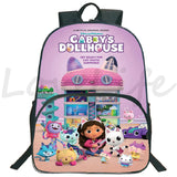 Gabby's Dollhouse Backpack Cartoon School Bags Gabby Cat Children Schoolbag