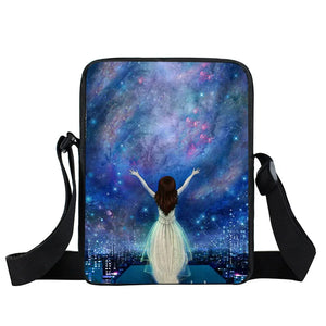 Galaxy Nightfall Tree Crossbody Bag Canvas Shoulder Bags