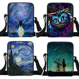 Galaxy Nightfall Tree Crossbody Bag Canvas Shoulder Bags