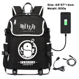 Arknights Canvas Backpack USB Charging Travel Laptop Bag