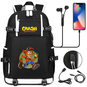 Game Crash Bandicoot Backpack for School Teenage Boys Girls Rucksack