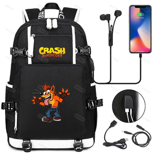 Game Crash Bandicoot Backpack for School Teenage Boys Girls Rucksack