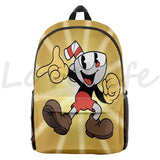 Cuphead Mugman Backpack for Kids School Bags 3D Schoolbag