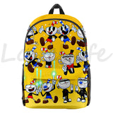 Cuphead Mugman Backpack for Kids School Bags 3D Schoolbag