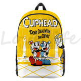 Cuphead Mugman Backpack for Kids School Bags 3D Schoolbag