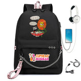 Cuphead Nylon Print Backpack Schoolbag with USB Charge