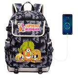 Cuphead Print Backpack USB Charging Knapsack Unisex Packsack