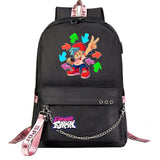 FNF USB Boys Girls School Backpack Canvas Travel Laptop Bagpack
