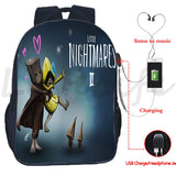 Little Nightmares 2 Mono USB Charging Backpack Double Layer Ruck