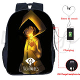 Little Nightmares 2 Mono USB Charging Backpack Double Layer Ruck