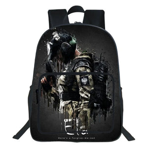 Rainbow Six Siege Backpack Large Capacity Teen School Bag 19 inch Mochila