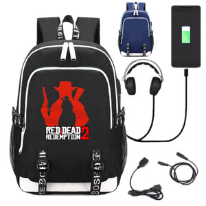 RDR2 USB School Backpack Cosplay Unisex