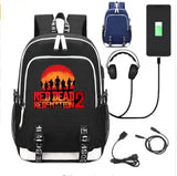 RDR2 USB School Backpack Cosplay Unisex