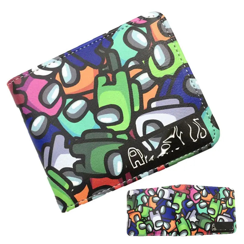 Comic Student Wallets Short PU Purse Cosplay Gift Q02